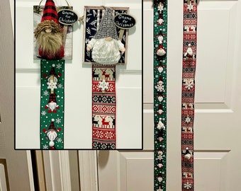 Gnome For Christmas Holiday Christmas Card Holder Display/ Magnetized Space-Saving Ornamental Hanging